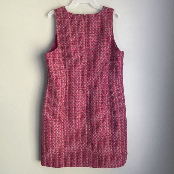 J. Crew Tweed Dress Sleeveless Pink Brown Career Party Cocktail Barbie Colorful - Picture 2 of 16